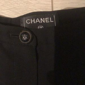 Chanel Black Silk Trousers